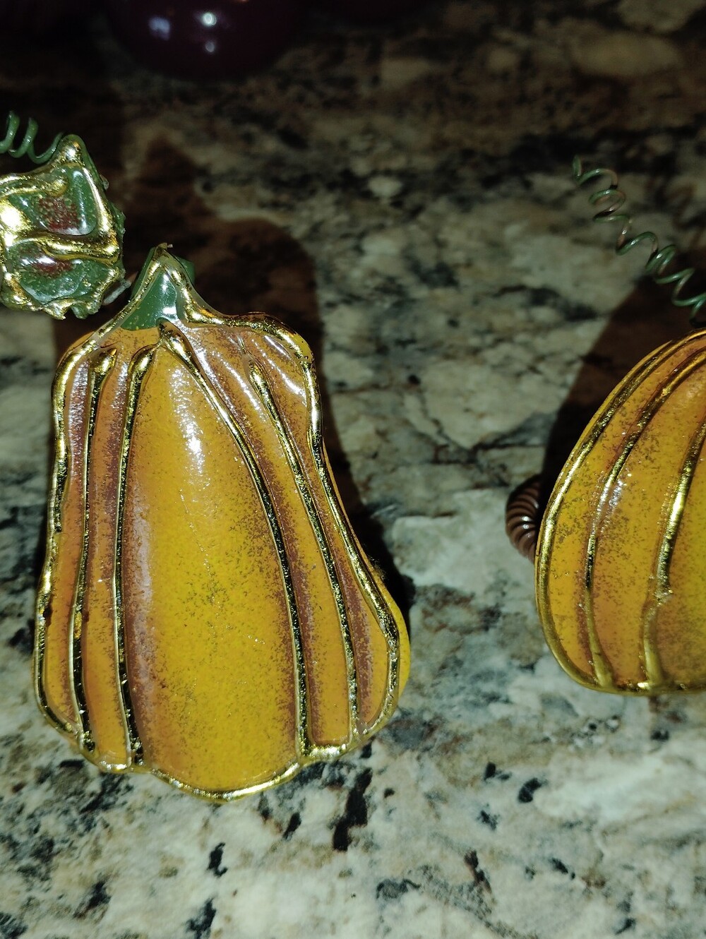 Gold Pumpkin Pendant Necklace with Plum Resin Bracelet Set - Picture 4 of 5